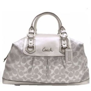 Coach Logo Purse in white and silver